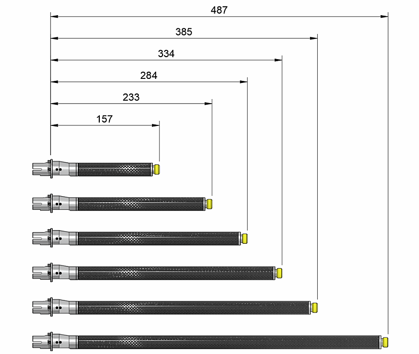Cañon externo Retro arms 14" CNC 3K-Carbono AR15 con sistema de sujeción camara de hop up