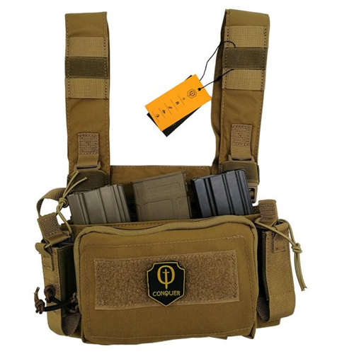 Chaleco Conquer Micro Chest Rig - Coyote Brown