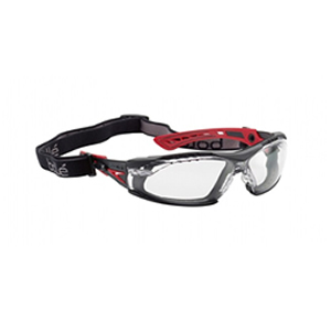 Gafas Bolle Rush + PC transparente ensamblada espuma + cinta - Rojo