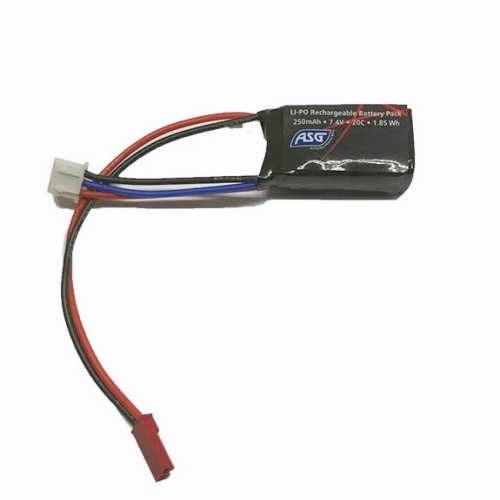 Bateria ASG HPA 7,4V 250mAh 20C LI-PO JST