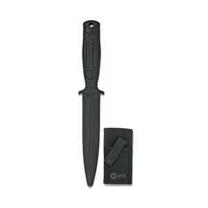 Cuchillo Goma K25 31994 con funda - Negro