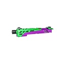 Corredera de aluminio CNC CTM Flatline Split slide TM Hi-capa 5.1 - Lila/Verde
