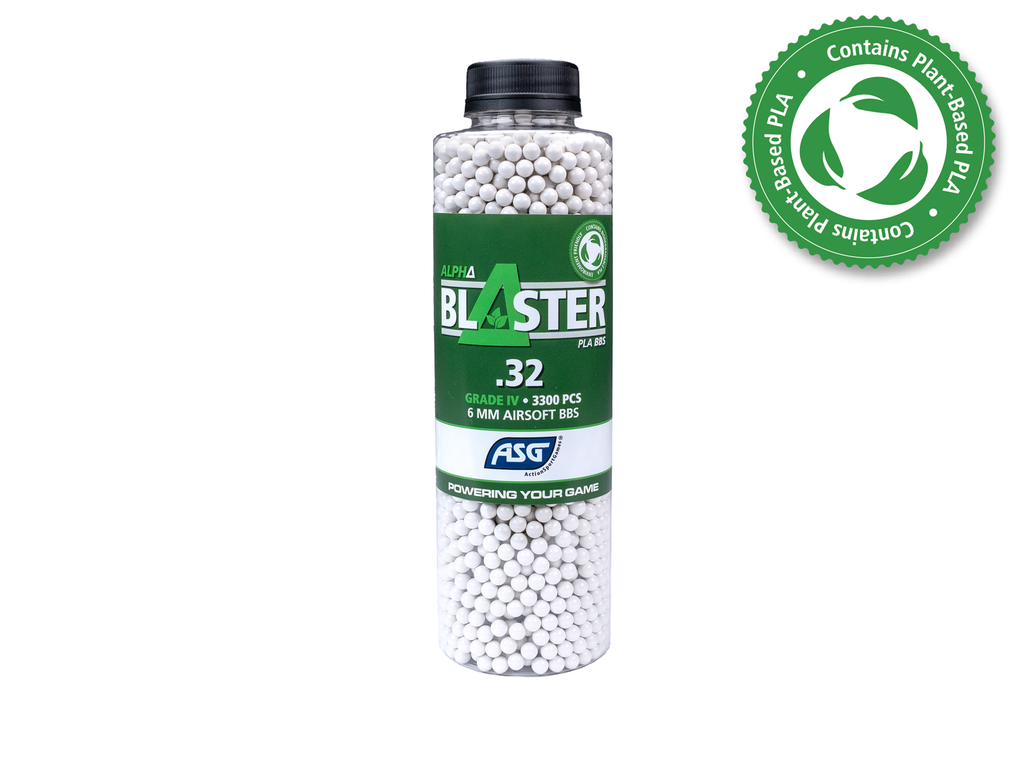 Bolas Alpha Blaster PLA 0.32g 3300 BBs – Precisión y estabilidad avanzada