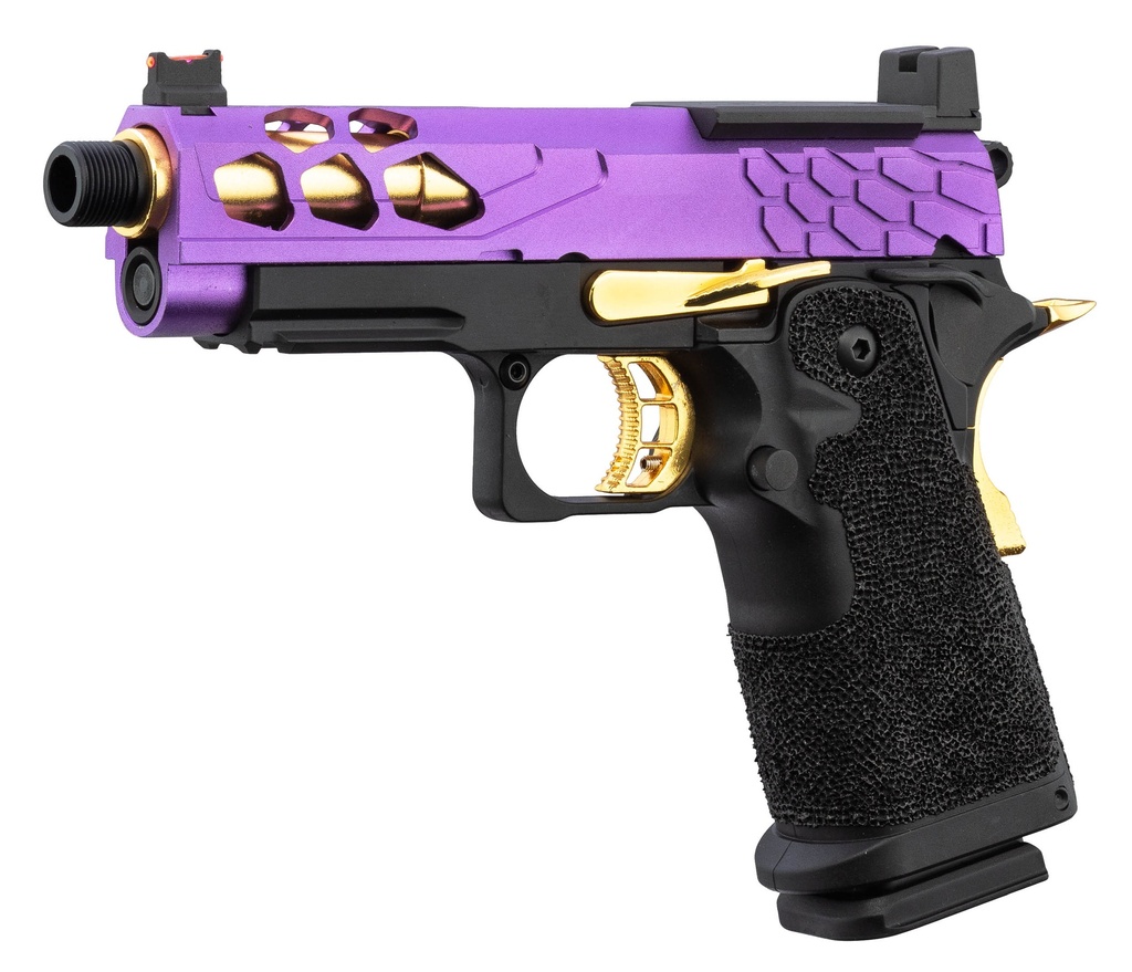 Pistola Lancer Tactical Stryk Hi-Capa 4.3 Violeta/Dorado – Gas