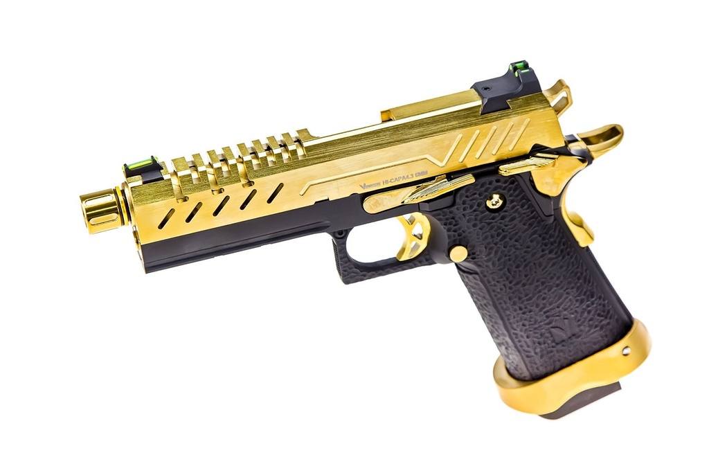 Pistola GBB Vorsk Hi-Capa 4.3 Negro/Dorado 0,9J – Gas
