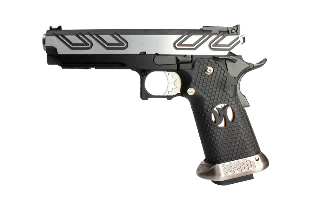 Pistola GBB AW Custom hx2301 IPSC Full Plata – Gas y CO₂