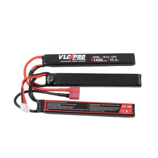 [VLC-1034] BATERIA VLC PRO LIPO 11.1V 1450MAH 25C/50C 3 STICK T-DEAN NEGRA