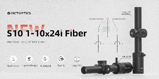 [OPSL39] Visor LPVO VictOptics S10 1-10x24i Fiber - Negro