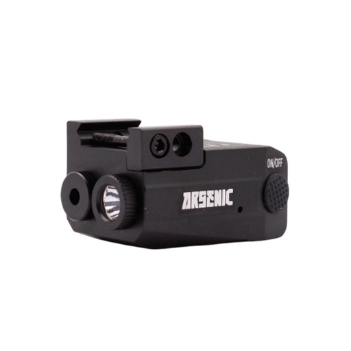 [ARS-32101-BK] LASER CON LINTERNA ARSENIC PICATINNY AS11 NEGRO