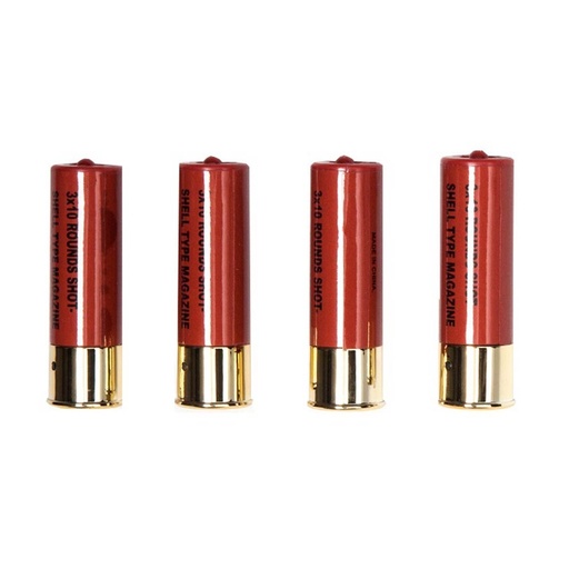 [18555A] Pack 4PCS CARTUCHOS ESCOPETA ASG 30RDS ROJO