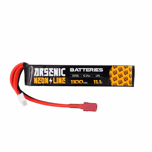 [ARS-1009] Batería Arsenic Pro LiPo 11.1V 1100mAh 25C/50C T-Dean Negra – Alto rendimiento para AEG