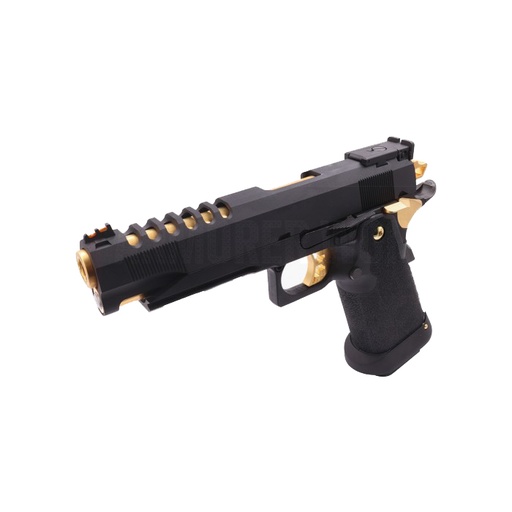 [PG42403] Pistola GBB AW Custom Hi-Capa 5.1 HX2701 Full Negro y Dorado – Gas y CO₂