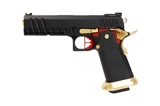 [PG42002] Pistola GBB AW Custom HX2002 Full Negro & Dorado – Gas y CO₂